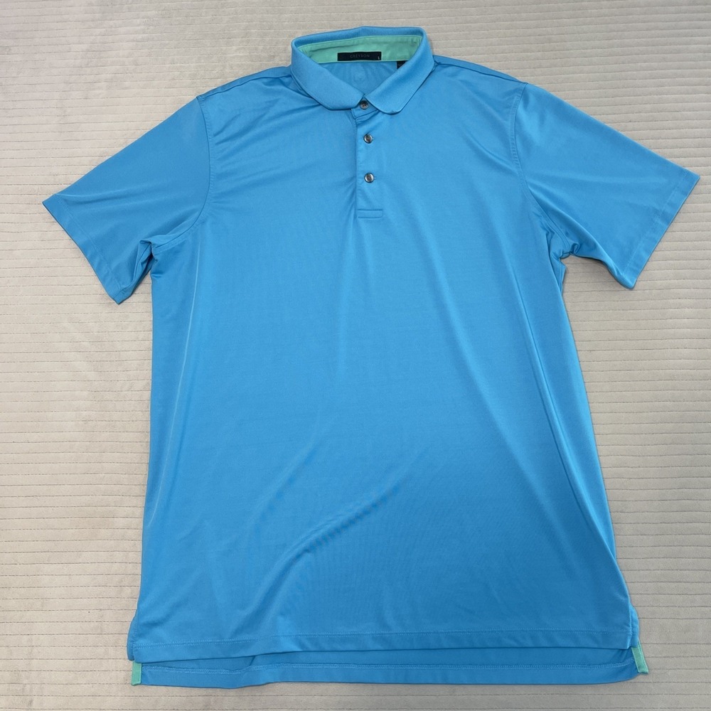 Greyson Men's Blue short sleeve golf polo shirt Large